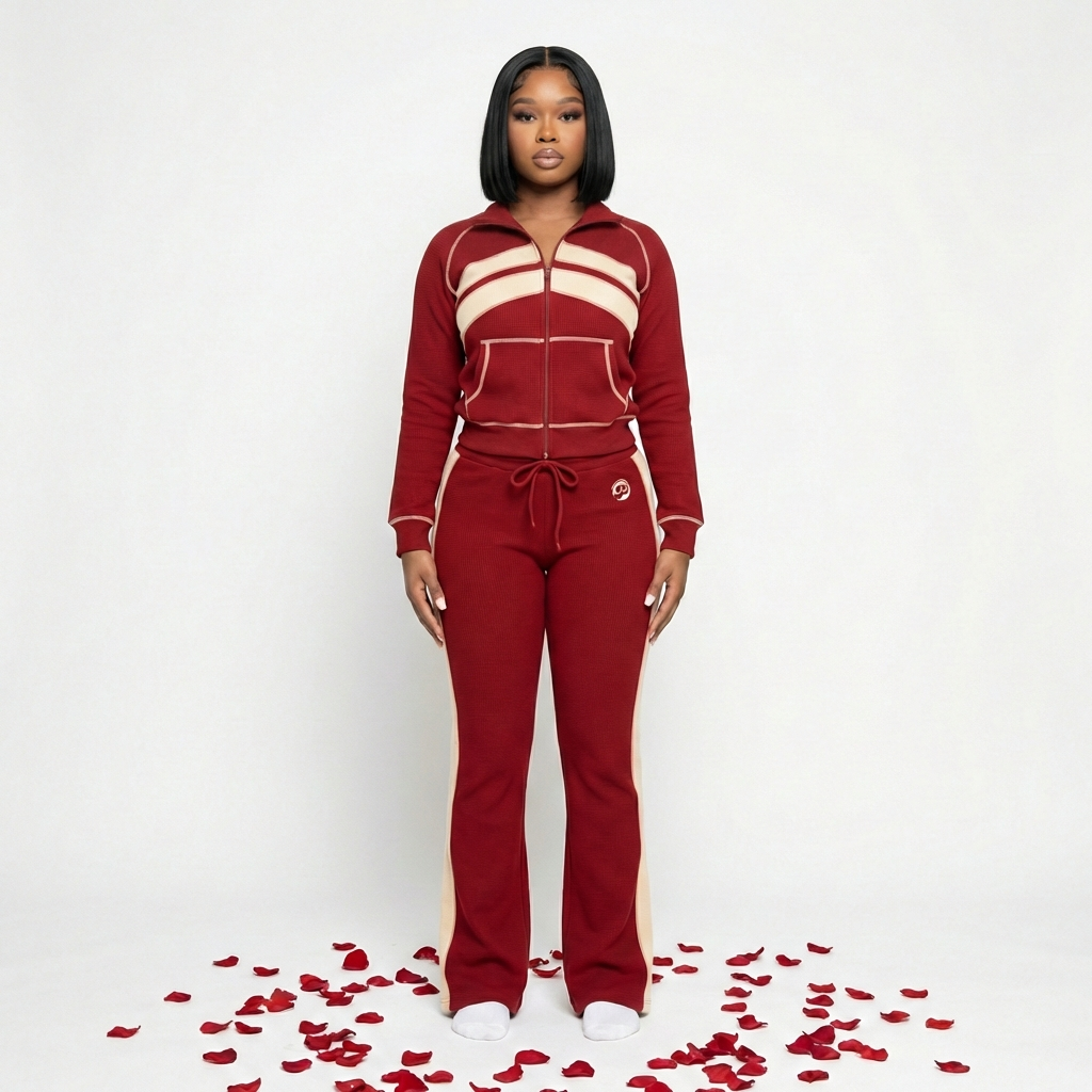 Red Velvet Waffle knit