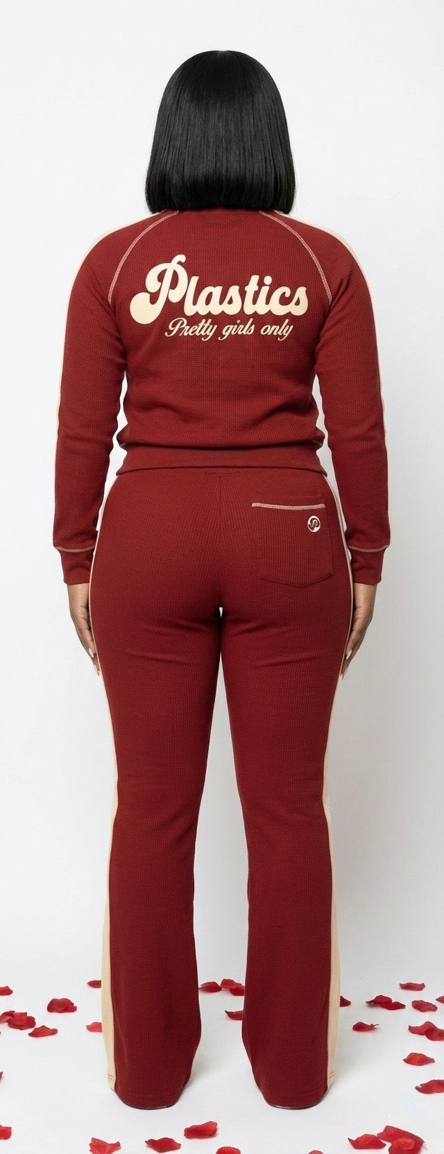 Red Velvet Waffle knit